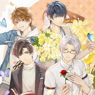 Art featuring characters from Tears of Themis collection surrounded by flowers and butterflies.