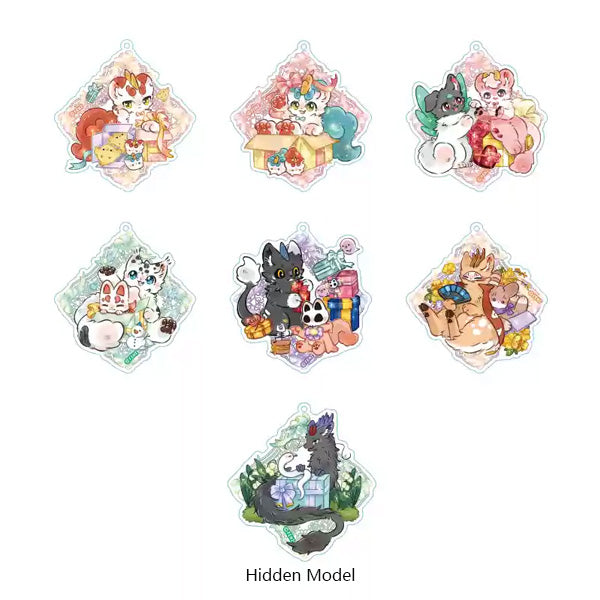 Fabulous Beasts Acrylic Loket Kotak Buta Rantai Kunci Tahun Baru