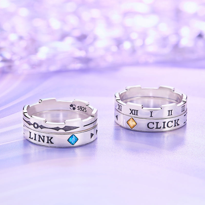 Cincin Klik Pautan Cheng Xiaoshi Lu Guang Cincin Pasangan Klik Pautan