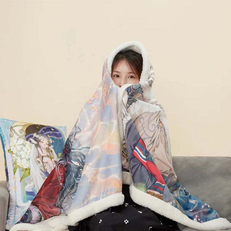 Heaven Official's Blessing Raster Card Xie Lian Huan Cheng Plush Throw Blanket