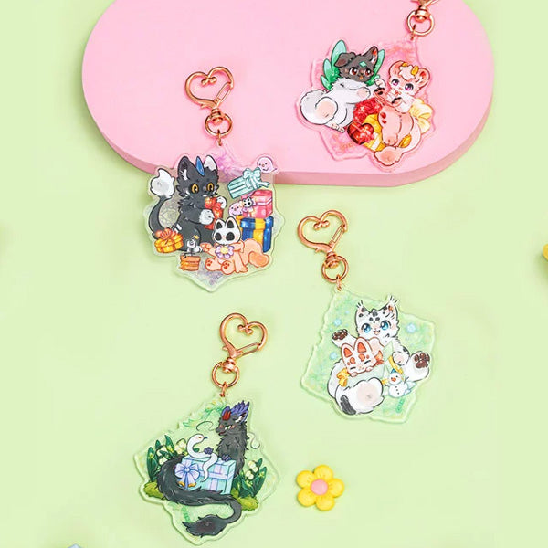 Fabulous Beasts Acrylic Loket Kotak Buta Rantai Kunci Tahun Baru