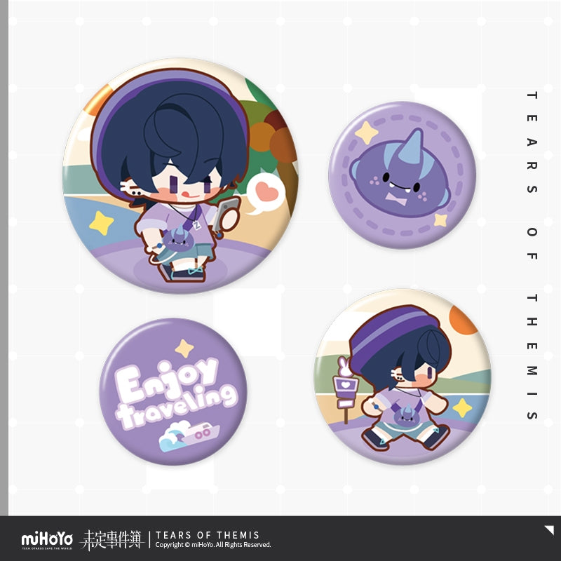 Tears of Themis Enjoy Traveling Series Q Version Mini Tin Badge Set