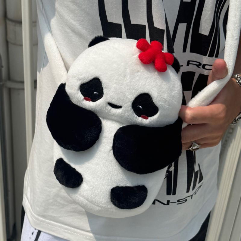 Panda Hua Hua plush water bottle bag
