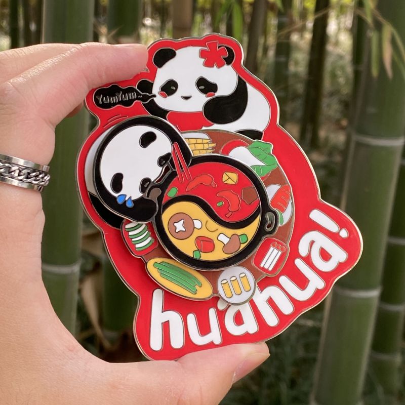 Fun Panda Hot Pot Time Rotating Refrigerator Magnet