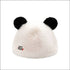 A plush hat with three-dimensional panda ears