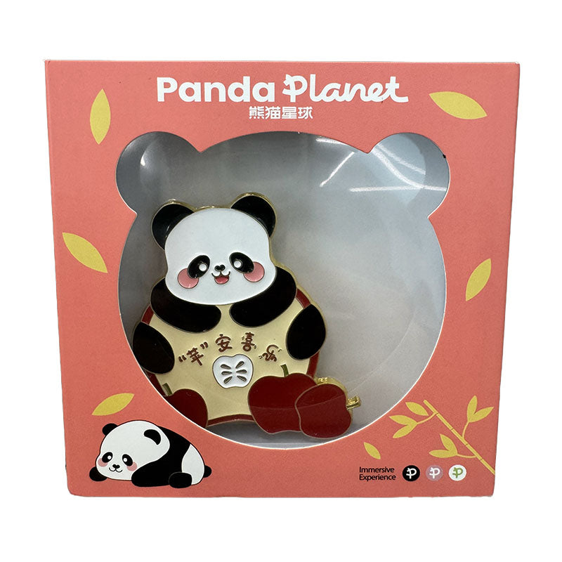 CCTV iPanda apple-themed panda magnet representing 