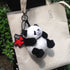 soft polyester panda bag charm
