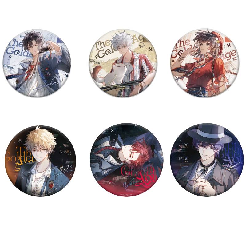 Link Click The Golden  Age Tinplate Badge