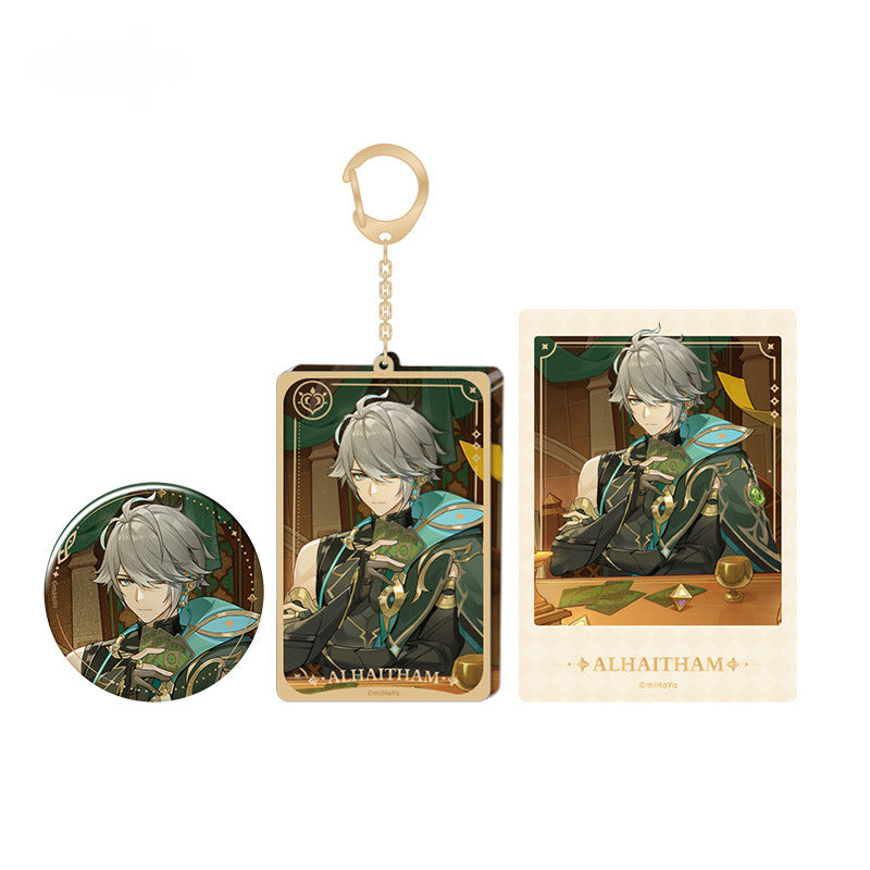 Genshin Impact Badge Colored Paper Keychain Folder Offline Store Series
