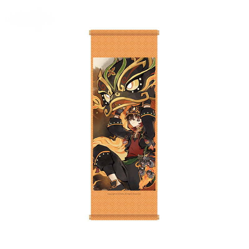 Genshin Impact Badge Ornament Hanging Scroll Lion Dance and Kite Flight Series
