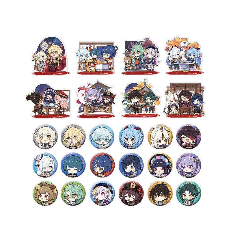 Genshin Impact Chibi Character Badge Standee The Exquisite Night Chimes Series