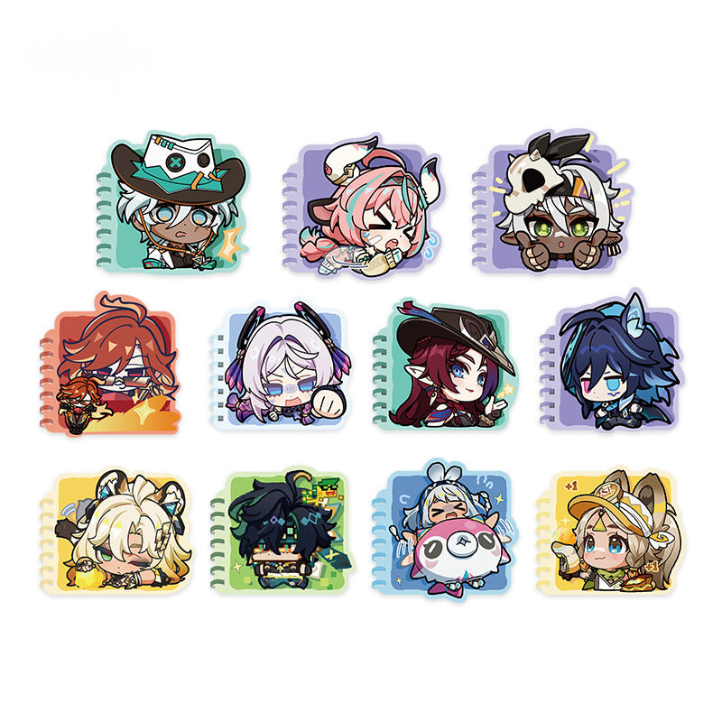 Genshin Impact Chibi Emoticon Spiral Notepad