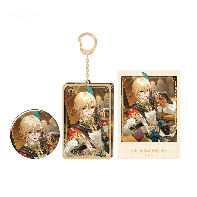 Genshin Impact Badge Colored Paper Keychain Folder Offline Store Series