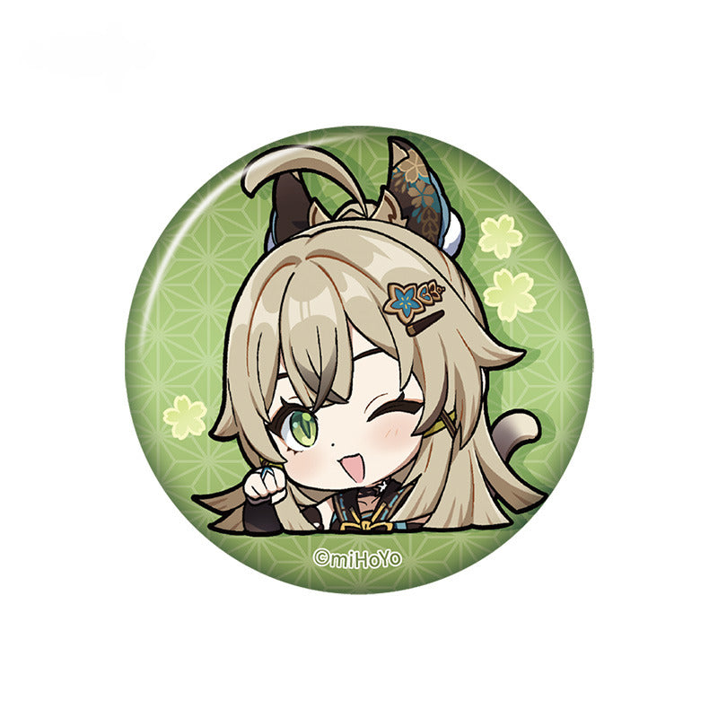 Genshin Impact Badge Inazuma City Q Version Emoji Themed Series