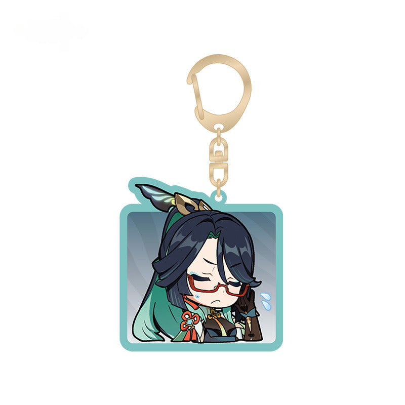 Genshin Impact Acrylic Pendant Liyue Harbor Q Version Emoji Themed Series