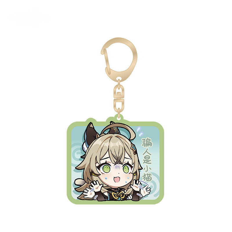 Genshin Impact Acrylic Pendant Inazuma City Q Version Emoji Themed Series