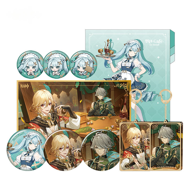Genshin Impact Badge Colored Paper Keychain Folder Offline Store Series