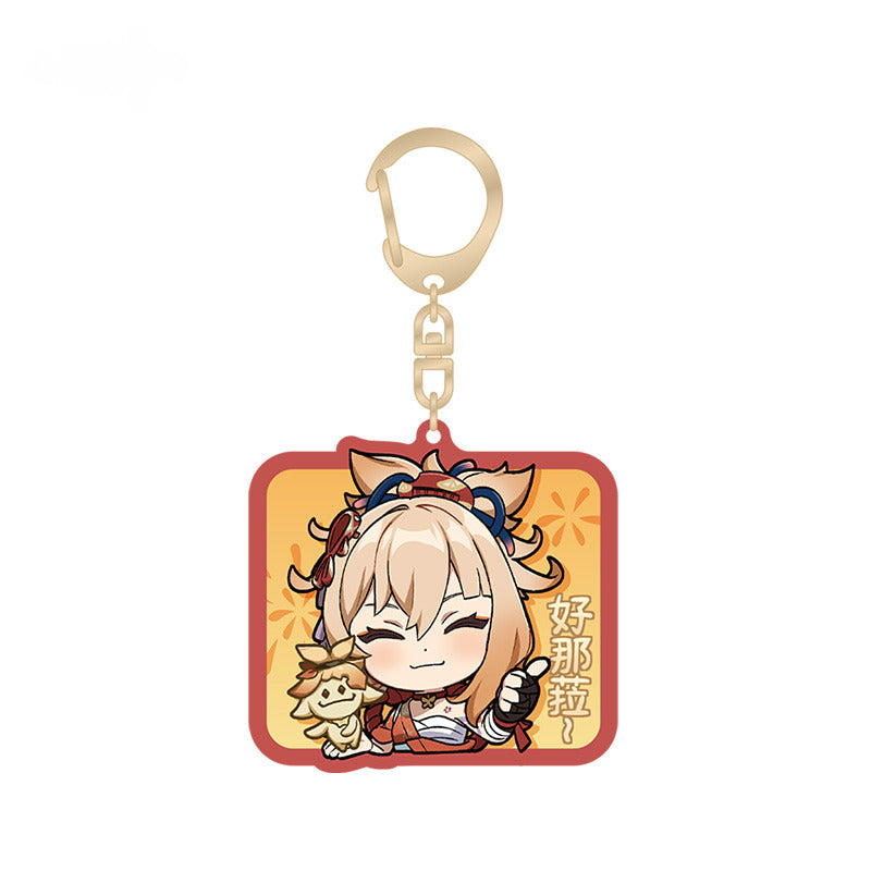 Genshin Impact Acrylic Pendant Inazuma City Q Version Emoji Themed Series