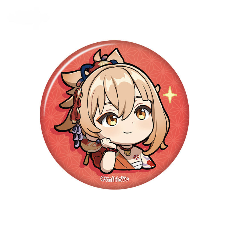 Genshin Impact Badge Inazuma City Q Version Emoji Themed Series