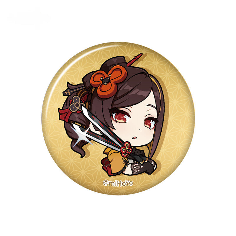 Genshin Impact Badge Inazuma City Q Version Emoji Themed Series