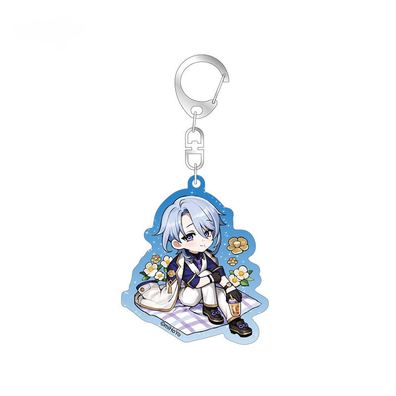 Genshin Impact Chibi Character Badge Pendant Picnic Theme Series