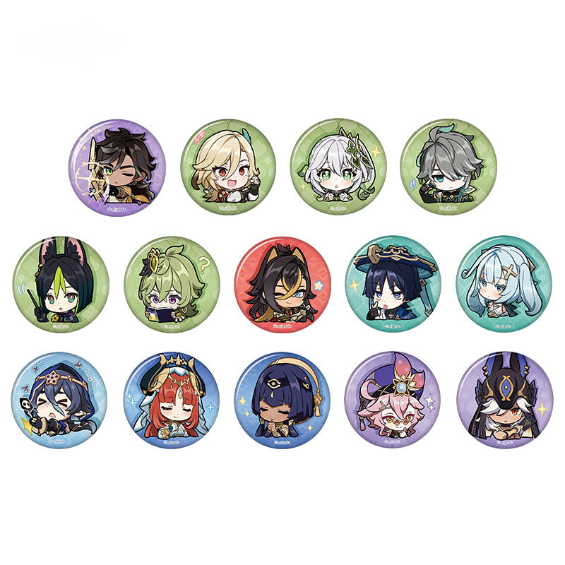 Genshin Impact Chibi Emoticon Badge Sumeru City Theme