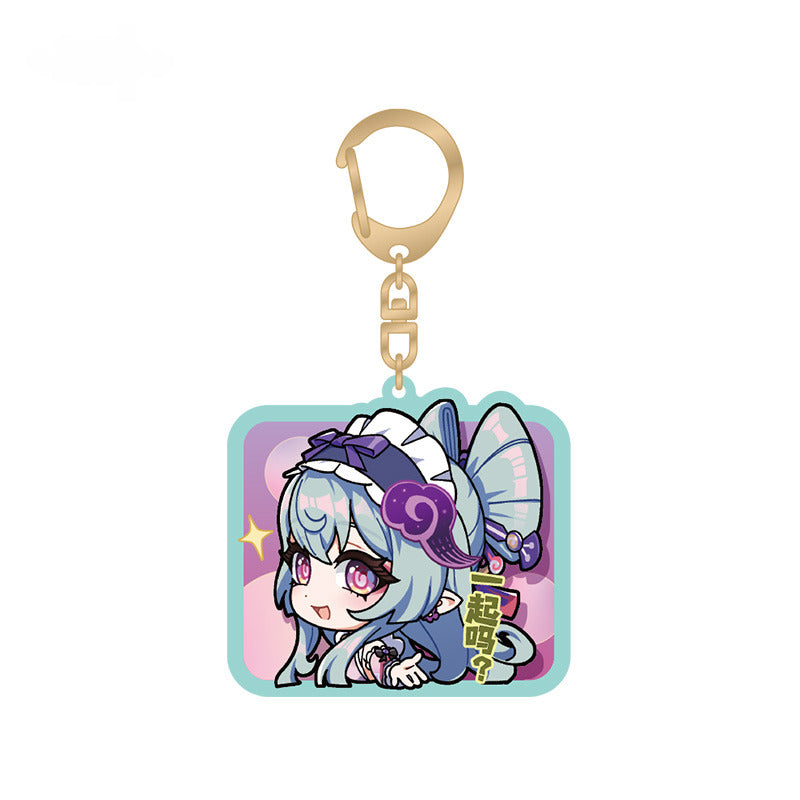 Genshin Impact Acrylic Pendant Inazuma City Q Version Emoji Themed Series