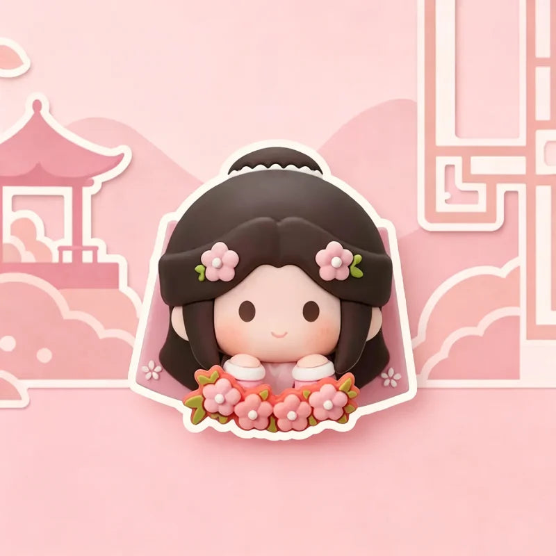 Official Heaven Official's Blessing Lucky Fluffy Series Fridge Magnet Hua Cheng&Xie Lian