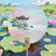 Heritage Marbled Lacquer Fan – Ink Wash Round Hand Fan for Hanfu Photo Props Chinese Classic Gift CPOP4U