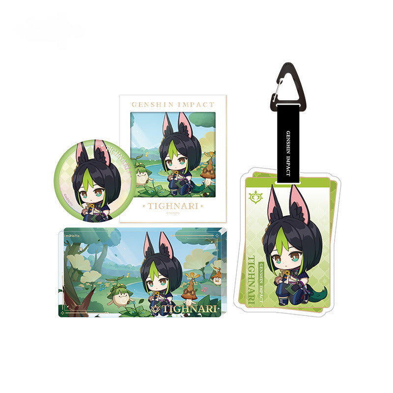 Genshin Impact Chibi Badge Pendant Ornament Teyvat Natural Exploration Journey Series