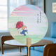 Heritage Marbled Lacquer Fan – Ink Wash Round Hand Fan for Hanfu Photo Props Chinese Classic Gift CPOP4U