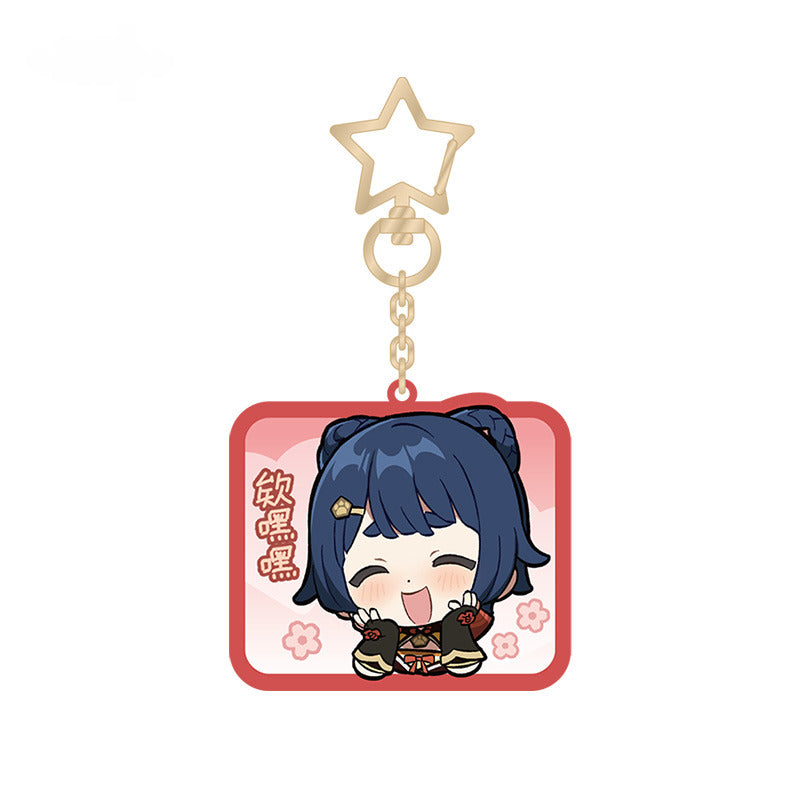 Genshin Impact Acrylic Pendant Liyue Harbor Q Version Emoji Themed Series