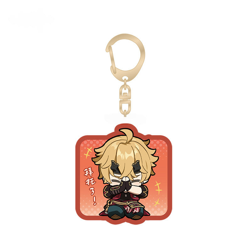 Genshin Impact Acrylic Pendant Inazuma City Q Version Emoji Themed Series