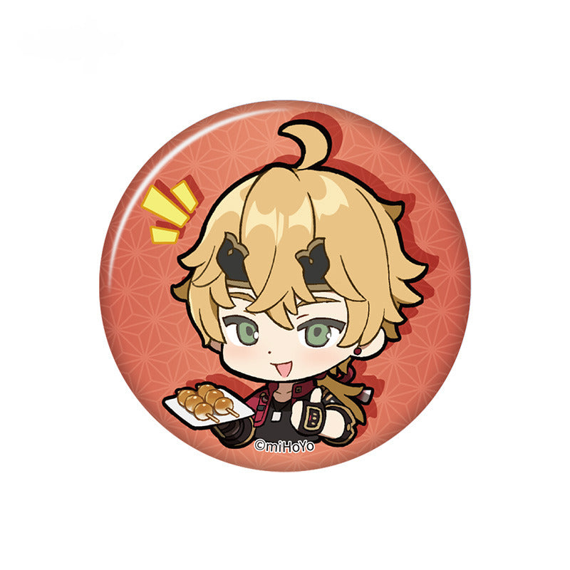 Genshin Impact Badge Inazuma City Q Version Emoji Themed Series