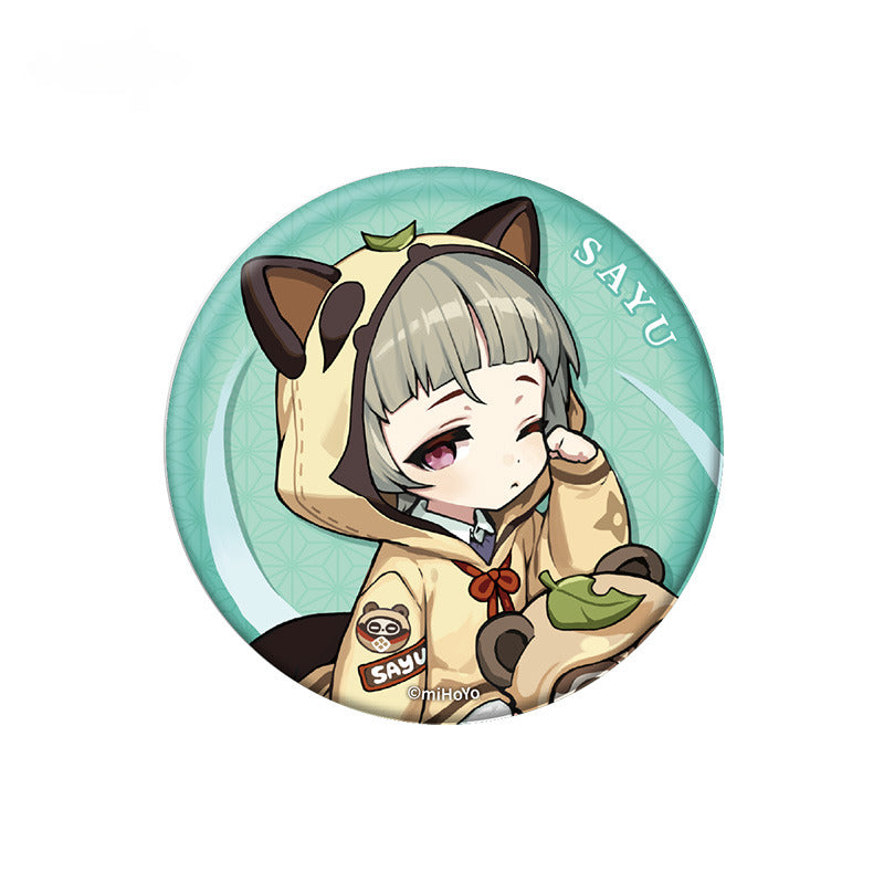 Genshin Impact Chibi Character Badge Pendant Picnic Theme Series