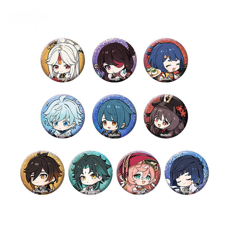 Genshin Impact Mini Badge Set Travel Notes Vibrant Harriers Series