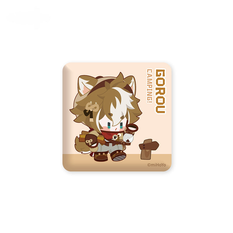 Genshin Impact Square Badge Leisurely Camping Theme
