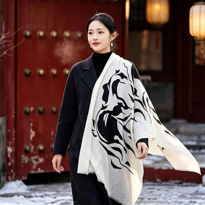 Wild Horse Shadow Ring Velvet Scarf
