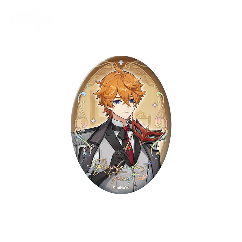 Genshin Impact Badge Standee Stamp Photo Frame Stick-it Storage Cloth Ring & Eardrop Set Tartaglia - Glistening Night Banquet Series