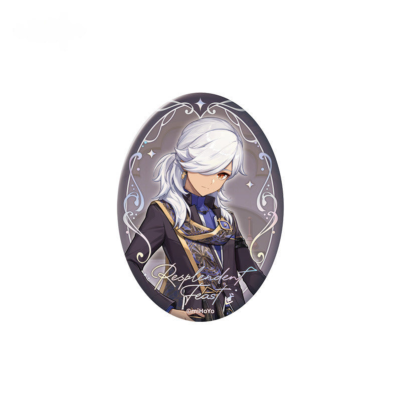 Genshin Impact Badge Standee Stamp Photo Frame Stick-it Storage Cloth Silk Scarf Set Cyno - Glistening Night Banquet Series