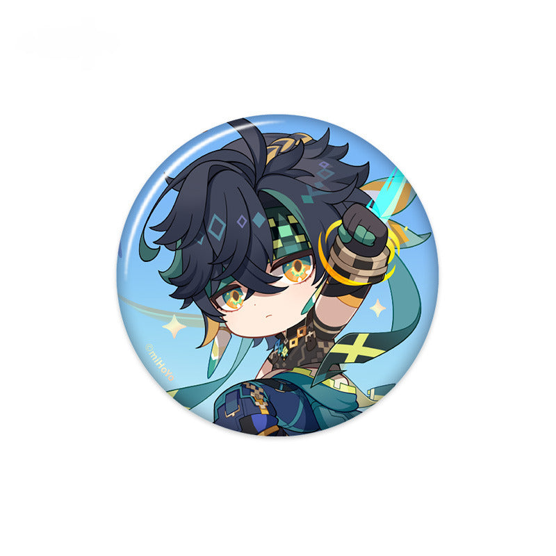 Genshin Impact Chibi Badge Pendant Sticky Note Pad Ornament Fridge Magnet Blaze to Natlan Series