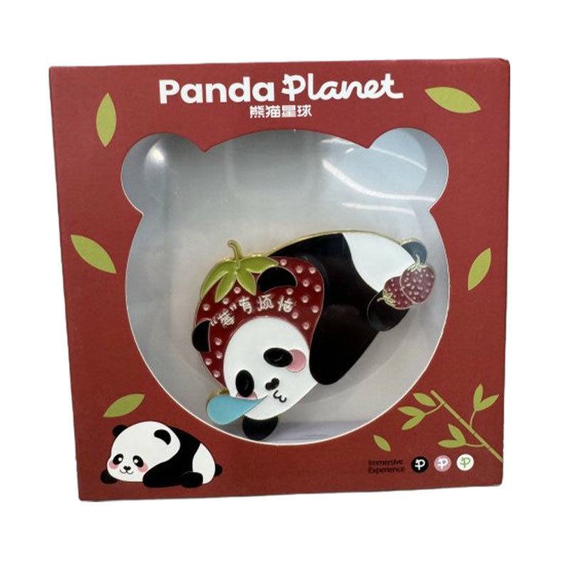 CCTV：Strawberry-themed panda magnet symbolizing 