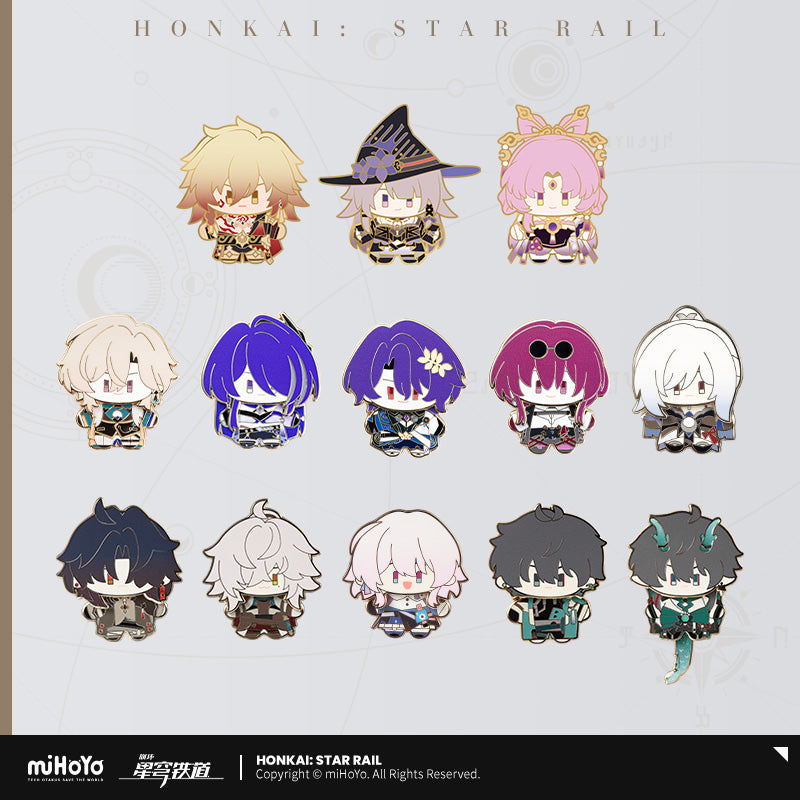 Honkai: Star Rail Shaking Metal Badge Chibi Doll Series