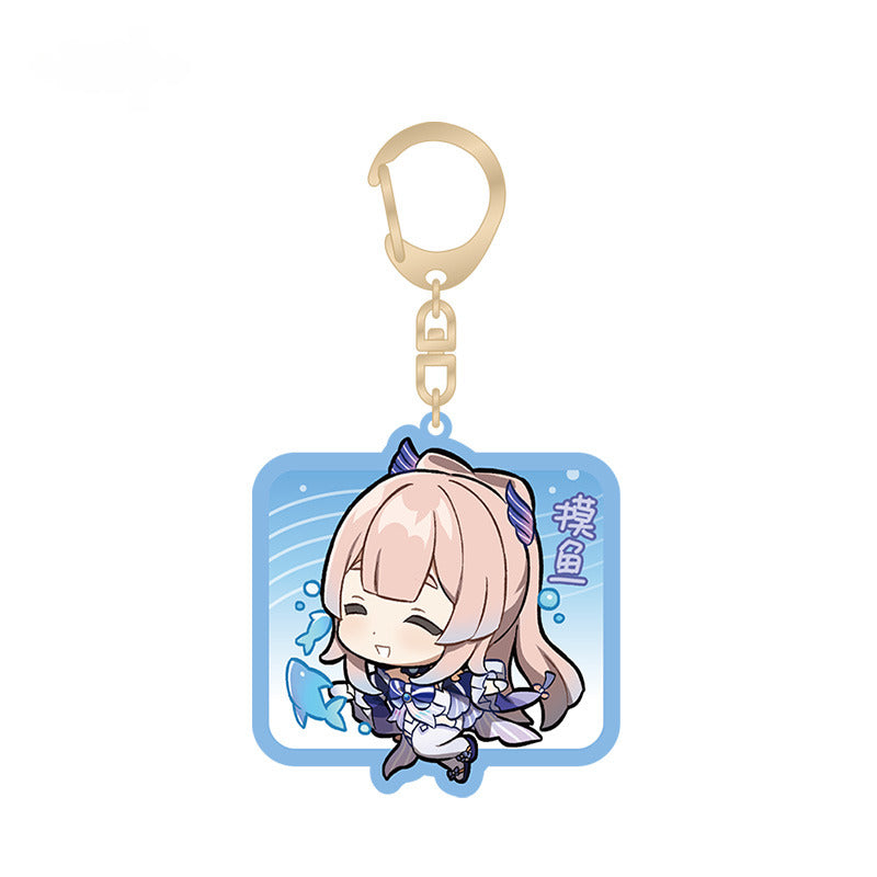 Genshin Impact Acrylic Pendant Inazuma City Q Version Emoji Themed Series