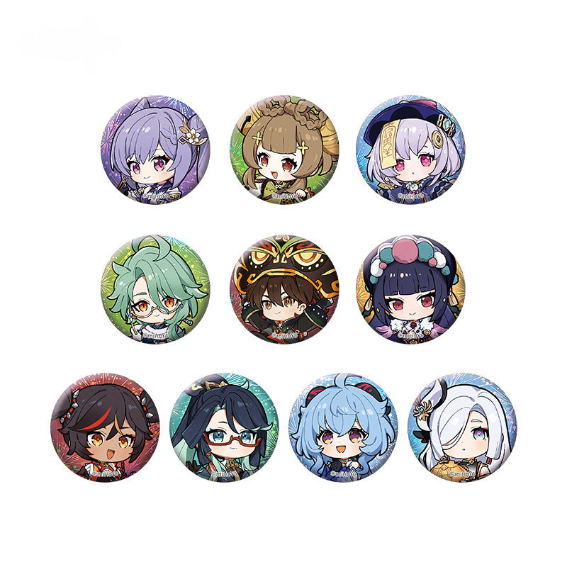 Genshin Impact Mini Badge Set Travel Notes Vibrant Harriers Series