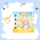 Adorable Keep Running Benben mini puzzle notebook used as a stylish charm on a backpack.