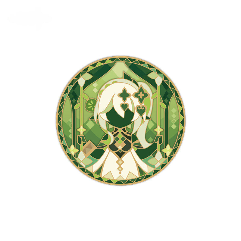 Genshin Impact Rotating Metal Badge Rainbow Invitation Series