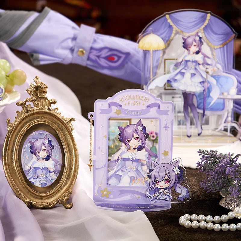 Genshin Impact Badge Standee Stamp Photo Frame Stick-it Storage Cloth Umbrella Keqing - Glistening Night Banquet Series