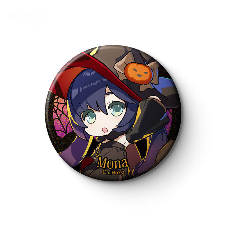 Genshin Impact Chibi Badges Halloween Themed