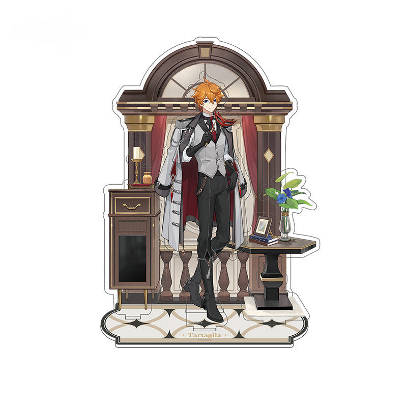 Genshin Impact Badge Standee Stamp Photo Frame Stick-it Storage Cloth Ring & Eardrop Set Tartaglia - Glistening Night Banquet Series